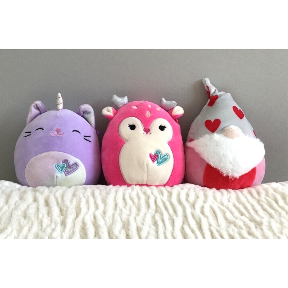 Kellytoy Squishmallows Plush Courtney Caticorn, Remmy Gnome, Duchess Deer 5 Inch